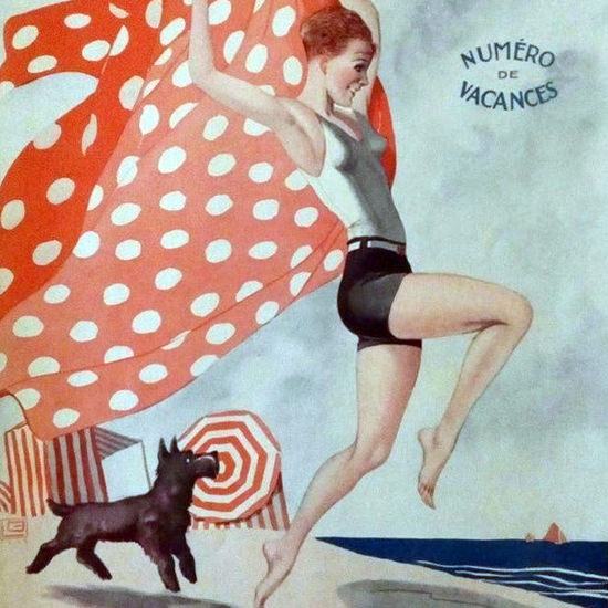 La Vie Parisienne 1929 La Fifille A La Me Mer Georges Leonnec crop | Best of Vintage Cover Art 1900-1970