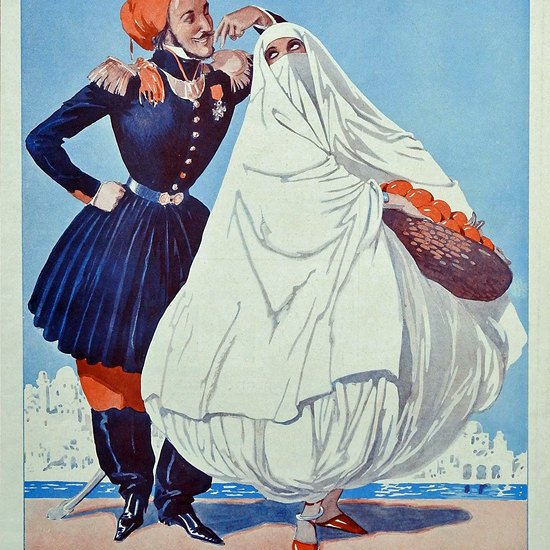 La Vie Parisienne 1930 La Conquete De L Algerie Georges Leonnec crop | Best of 1930s Ad and Cover Art