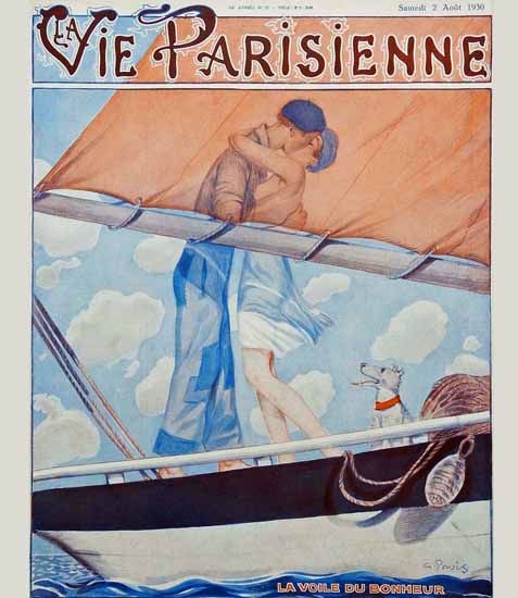 La Vie Parisienne 1930 La Voile Du Bonheur Georges Pavis | La Vie Parisienne Erotic Magazine Covers 1910-1939