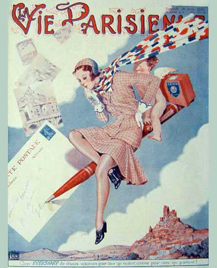 La Vie Parisienne 1931 Eversharp Georges Leonnec | La Vie Parisienne Erotic Magazine Covers 1910-1939