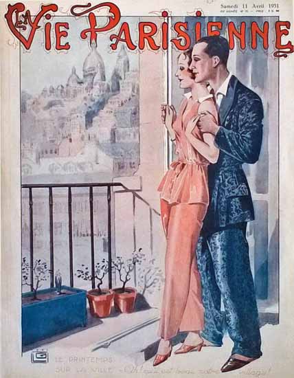 La Vie Parisienne 1931 Le Printemps Sur La Ville Georges Leonnec | La Vie Parisienne Erotic Magazine Covers 1910-1939