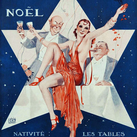 La Vie Parisienne 1931 Nativite Les Tables Georges Leonnec crop | Best of Vintage Cover Art 1900-1970