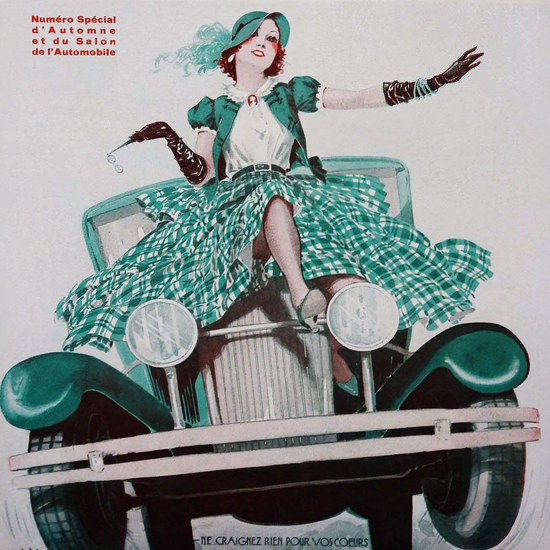 La Vie Parisienne 1931 Salon De L Automobile Georges Leonnec crop | Best of Vintage Cover Art 1900-1970