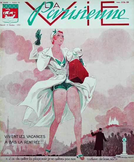 La Vie Parisienne 1931 Vivent Les Vacances Henry Fournier | La Vie Parisienne Erotic Magazine Covers 1910-1939