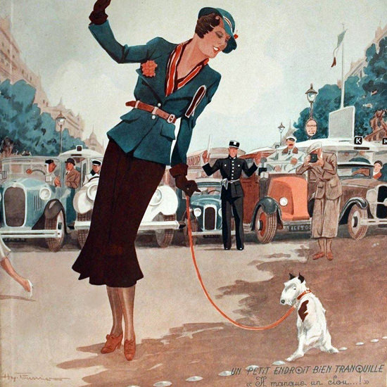 La Vie Parisienne 1932 Endroit Bien Tranquille Henry Fournier crop | Best of Vintage Cover Art 1900-1970