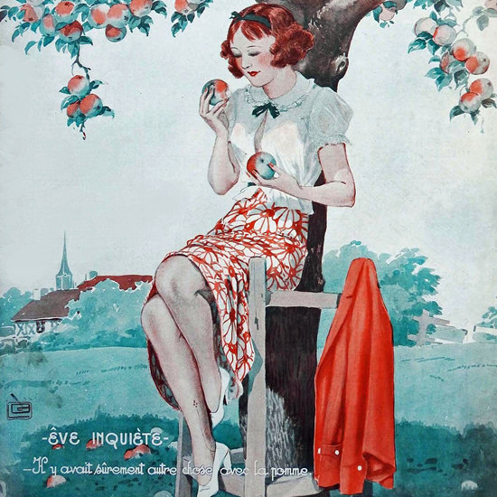 La Vie Parisienne 1932 Eve Inquiete Georges Leonnec crop | Best of 1930s Ad and Cover Art