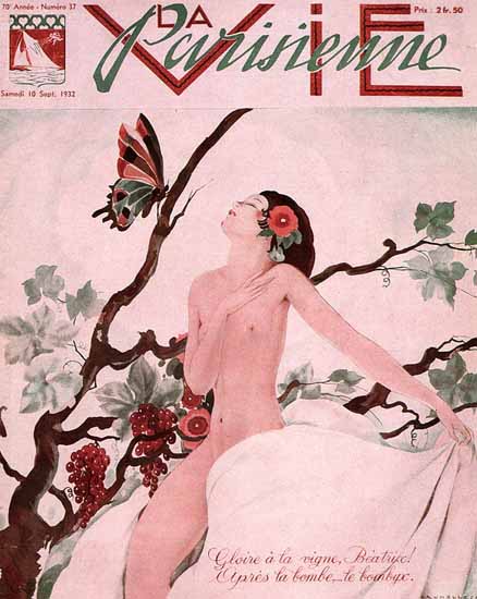 La Vie Parisienne 1932 Gloire A La Vigne Beatrice Sex Appeal | Sex Appeal Vintage Ads and Covers 1891-1970