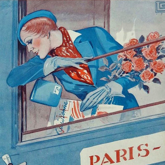 La Vie Parisienne 1932 Meme Sous Les Tunnels Georges Leonnec crop B | Best of Vintage Cover Art 1900-1970