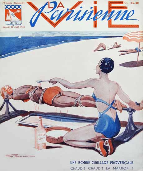 La Vie Parisienne 1932 Une Bonne Grillade Provencale Sex Appeal | Sex Appeal Vintage Ads and Covers 1891-1970