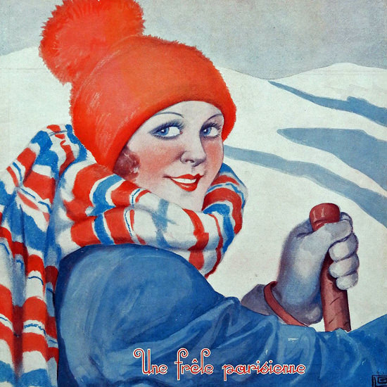 La Vie Parisienne 1932 Une Frele Parisienne Georges Leonnec crop | Best of 1930s Ad and Cover Art