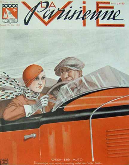 La Vie Parisienne 1932 Week-End Auto Sex Appeal | Sex Appeal Vintage Ads and Covers 1891-1970