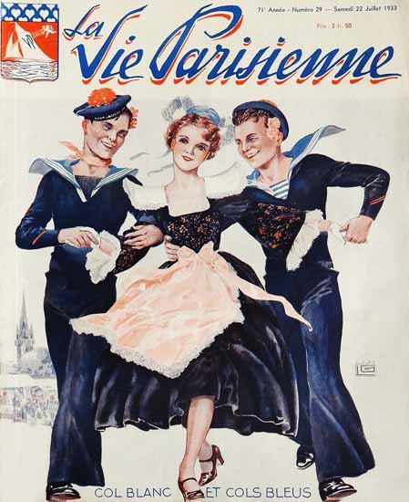 La Vie Parisienne 1933 Col Blanc Et Cols Bleus Georges Leonnec | La Vie Parisienne Erotic Magazine Covers 1910-1939