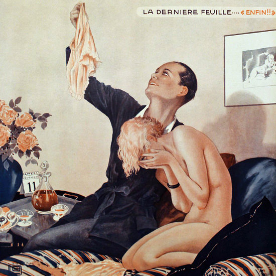 La Vie Parisienne 1933 La Derniere Feuille Georges Leonnec crop | Best of 1930s Ad and Cover Art