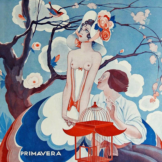 La Vie Parisienne 1933 Primavera Umberto Brunelleschi crop | Best of 1930s Ad and Cover Art