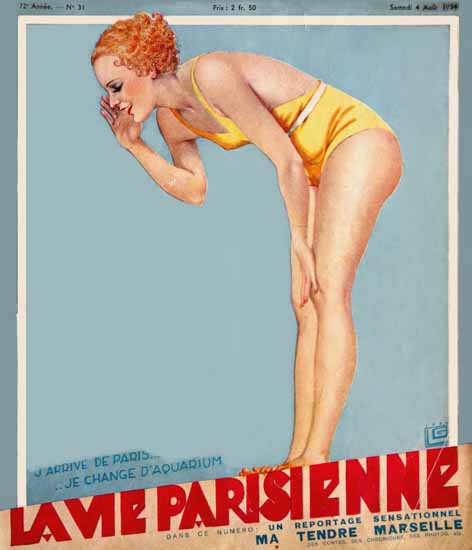 La Vie Parisienne 1934 J Arrive Georges Leonnec | La Vie Parisienne Erotic Magazine Covers 1910-1939