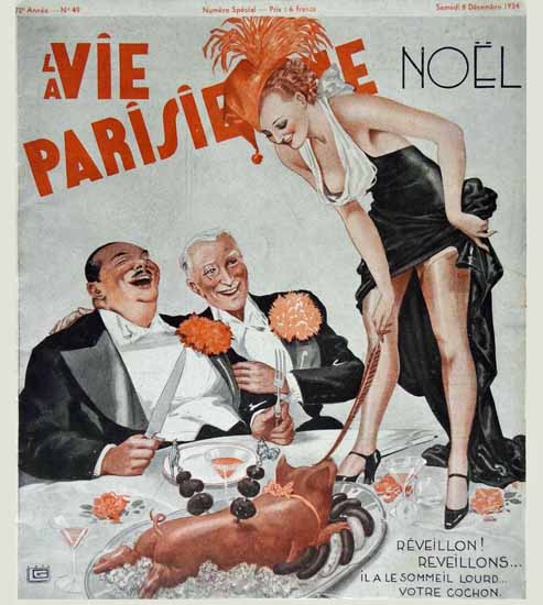 La Vie Parisienne 1934 Reveillon Georges Leonnec Sex Appeal | Sex Appeal Vintage Ads and Covers 1891-1970