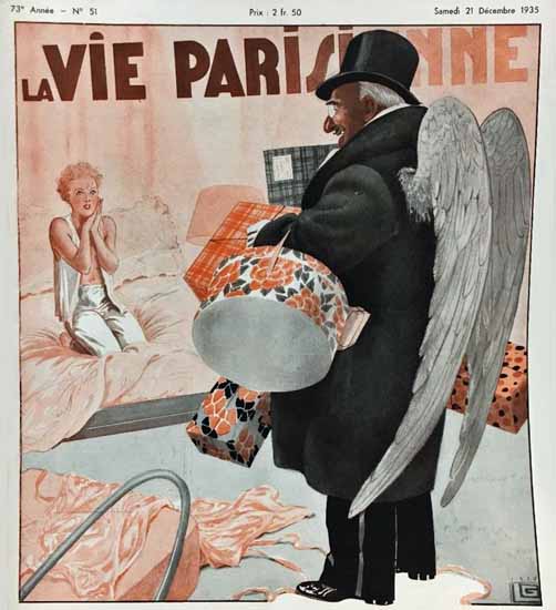 La Vie Parisienne 1935 L Angel De Noel Georges Leonnec | La Vie Parisienne Erotic Magazine Covers 1910-1939