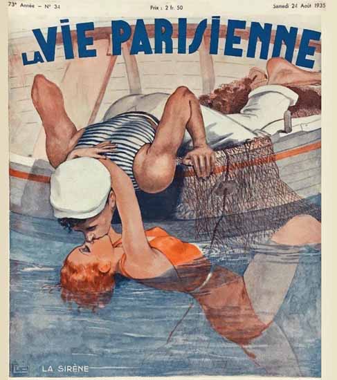 La Vie Parisienne 1935 La Sirene Georges Leonnec Sex Appeal | Sex Appeal Vintage Ads and Covers 1891-1970