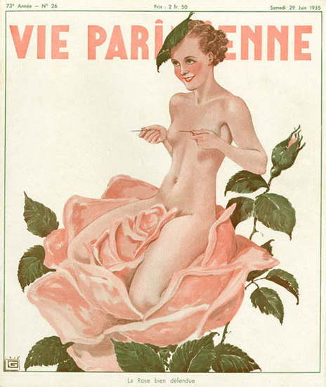 La Vie Parisienne 1935 Nude Rose Bien Defendue | Sex Appeal Vintage Ads and Covers 1891-1970