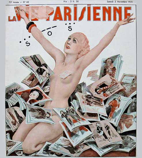 La Vie Parisienne 1935 SOS Georges Leonnec Sex Appeal | Sex Appeal Vintage Ads and Covers 1891-1970