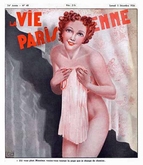 La Vie Parisienne 1936 Tourner La Page Georges Leonnec Sex Appeal | Sex Appeal Vintage Ads and Covers 1891-1970