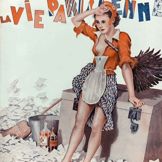 La Vie Parisienne 1936 Tous Les Quatre Ans Georges Leonnec crop | Best of 1930s Ad and Cover Art