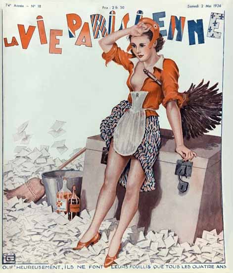 La Vie Parisienne 1936 Tous Les Quatre Ans Georges Leonnec | La Vie Parisienne Erotic Magazine Covers 1910-1939