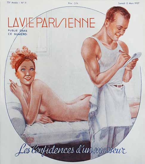 La Vie Parisienne 1937 Masseur Georges Leonnec Sex Appeal | Sex Appeal Vintage Ads and Covers 1891-1970