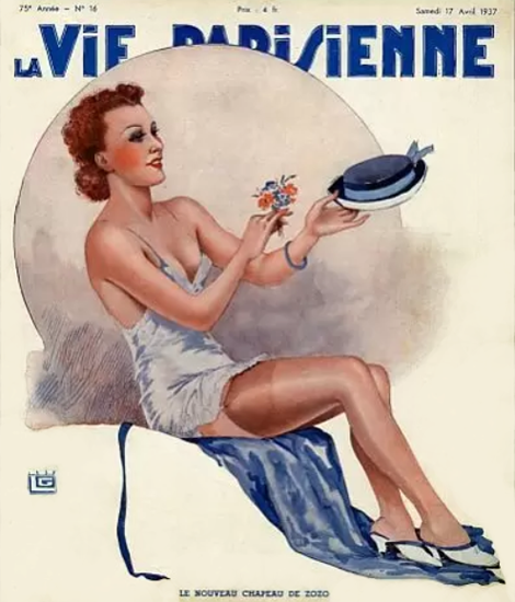 La Vie Parisienne 1937 Zozo Le Nouveau Chapeau Sex Appeal | Sex Appeal Vintage Ads and Covers 1891-1970