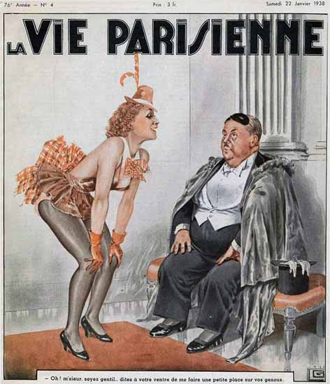 La Vie Parisienne 1938 Sur Vos Genoux Georges Leonnec | La Vie Parisienne Erotic Magazine Covers 1910-1939