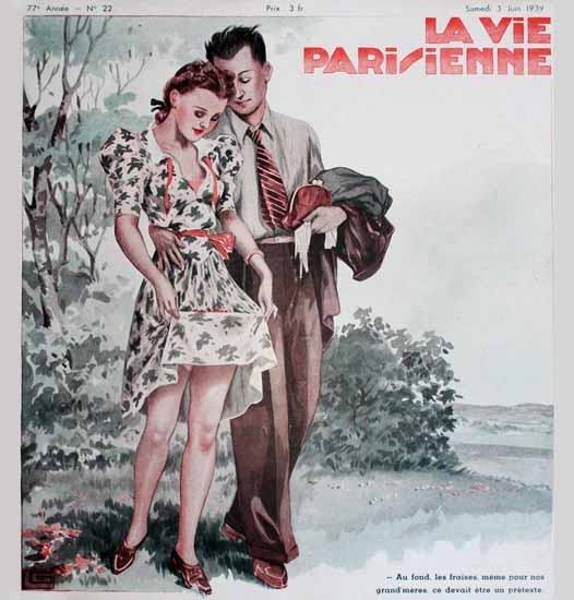 La Vie Parisienne 1939 Fraises Georges Leonnec Sex Appeal | Sex Appeal Vintage Ads and Covers 1891-1970