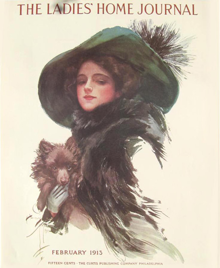 Ladies Home Journal Copyright 1913 Lady With Little Dog | Sex Appeal Vintage Ads and Covers 1891-1970