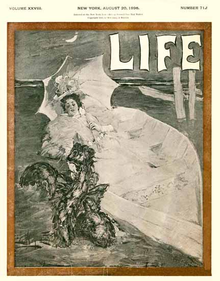 Lady and Monster Life Humor Magazine 1896-08-20 Copyright | Life Magazine Graphic Art Covers 1891-1936