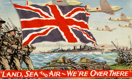 Land Sea And Air Were Over There | Vintage War Propaganda Posters 1891-1970