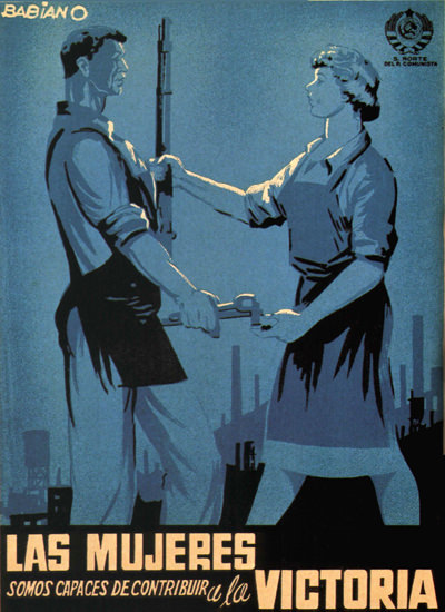 Las Mujeres Y La Victoria Spain Espana | Vintage War Propaganda Posters 1891-1970