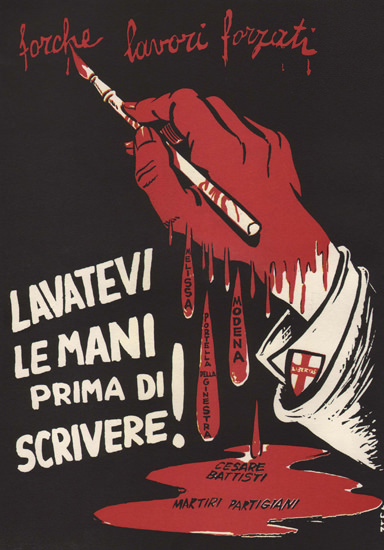 Lavatevi Le Mani Prima Di Scrivere Italy Itali | Vintage War Propaganda Posters 1891-1970