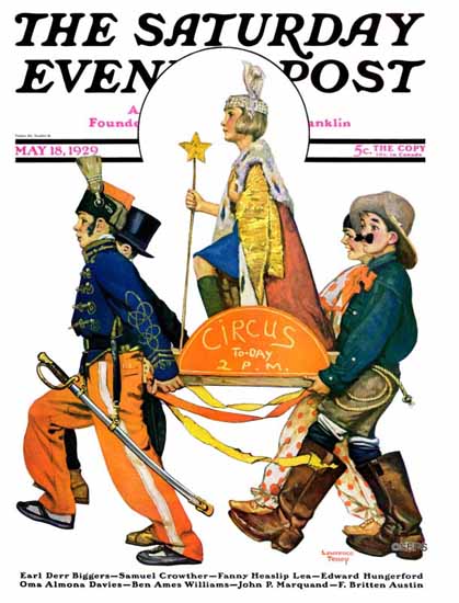 Lawrence Toney Saturday Evening Post Circus Today 1929_05_18 | The Saturday Evening Post Graphic Art Covers 1892-1930