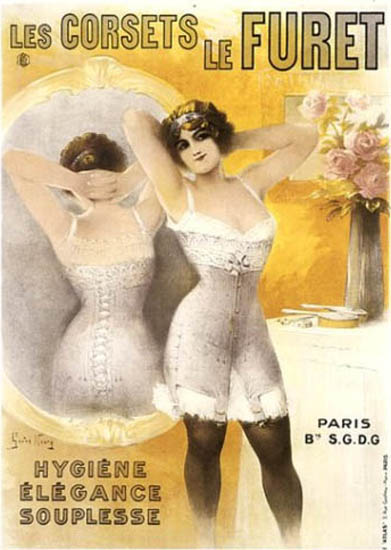 Le Furet Les Corsets Lingerie Souplesse Elegance | Sex Appeal Vintage Ads and Covers 1891-1970