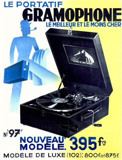 Le Portatif Gramophone Portable | Vintage Ad and Cover Art 1891-1970