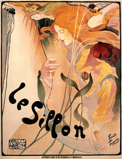 Le Sillon Belgium 1895 Art Nouveau Jugendstil | Sex Appeal Vintage Ads and Covers 1891-1970