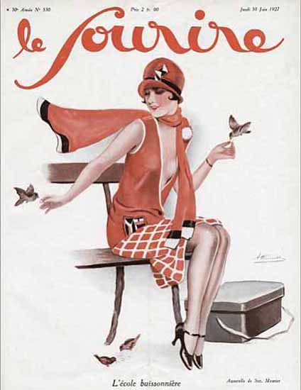 Le Sourire 1927 L Ecole Buissonniere Suzanne Meunier | Sex Appeal Vintage Ads and Covers 1891-1970