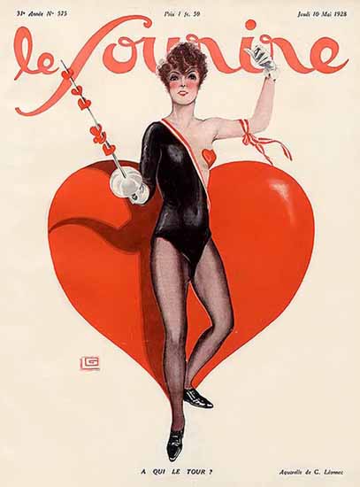 Le Sourire 1928 A Qui Le Tour Georges Leonnec | Sex Appeal Vintage Ads and Covers 1891-1970