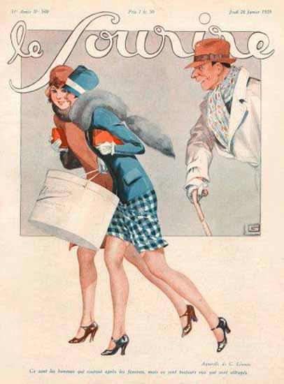 Le Sourire 1928 Janvier 26 Georges Leonnec | Sex Appeal Vintage Ads and Covers 1891-1970