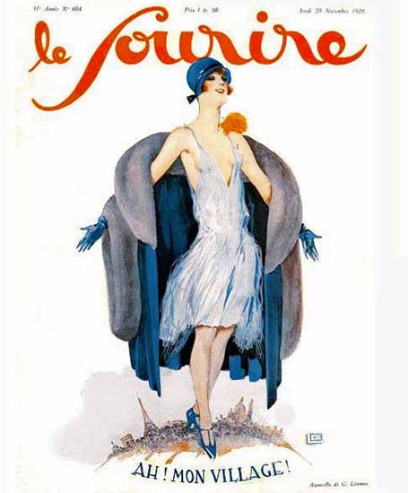 Le Sourire 1928 Paris Mon Village Georges Leonnec | Sex Appeal Vintage Ads and Covers 1891-1970