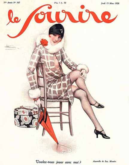 Le Sourire 1928 Voulez-Vous Jouer Avec Moi Suzanne Meunier | Sex Appeal Vintage Ads and Covers 1891-1970