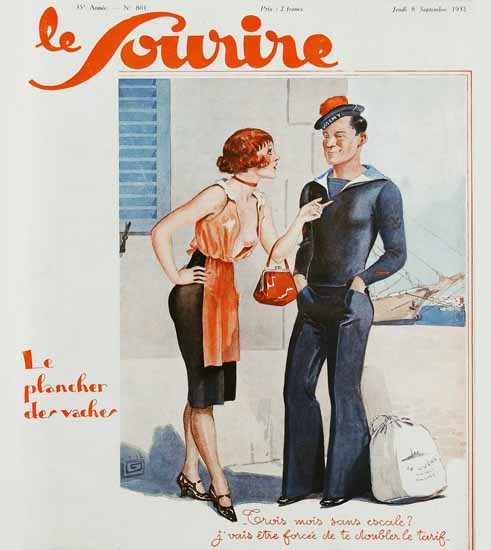 Le Sourire 1932 Le Plancher Georges Leonnec | Sex Appeal Vintage Ads and Covers 1891-1970