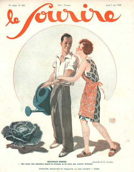 Le Sourire Magazine 1930 Noveaux Maries | Sex Appeal Vintage Ads and Covers 1891-1970