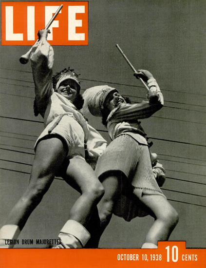 Legion Drum Majorettes 10 Oct 1938 Copyright Life Magazine | Life Magazine BW Photo Covers 1936-1970