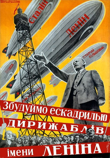 Lenin Zeppelins Airships | Vintage War Propaganda Posters 1891-1970