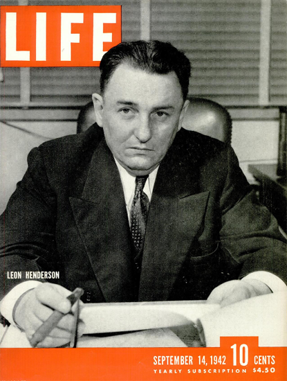 Leo Henderson 14 Sep 1942 Copyright Life Magazine | Life Magazine BW Photo Covers 1936-1970